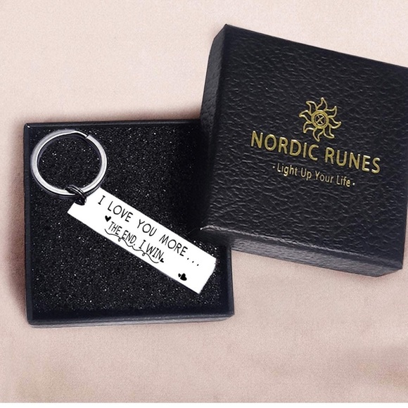 Nordic Runes Accessories - Nordic Runes ❤️ I Love You More The End I Win Keychain
